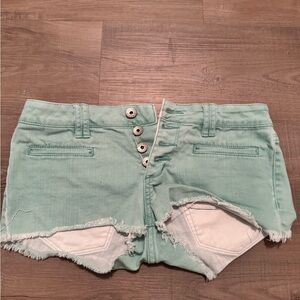 Bullhead Light Green Jean Shorts